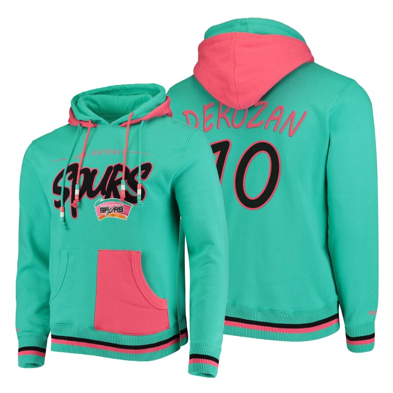 NBA Spurs DeMar DeRozan #10 HWC Teal Pullover Hoodie