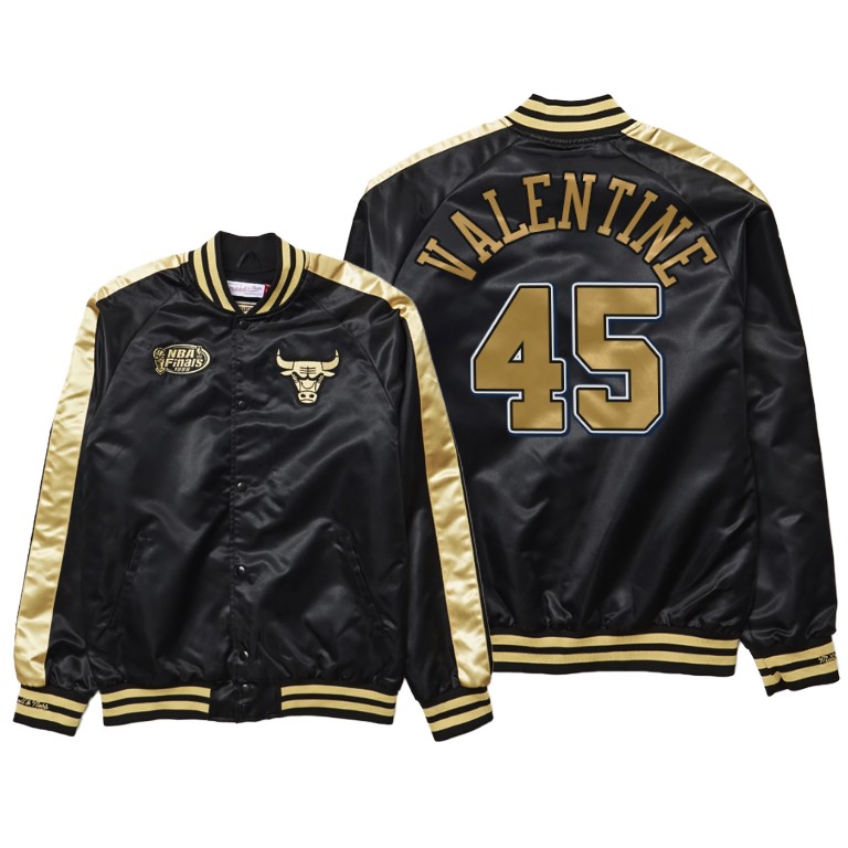 Denzel Valentine Bulls 1998 NBA Finals Black Gold Jacket Denzel Valentine Bulls 1998 NBA Finals Black Gold Jacket