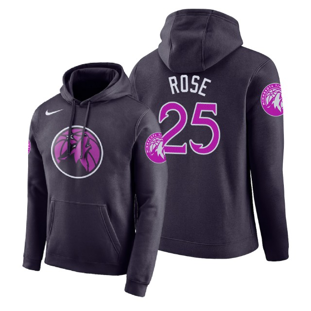 Minnesota Timberwolves Derrick Rose #25 Purple 2018 City Edition Hoodie Minnesota Timberwolves Derrick Rose #25 Purple 2018 City Edition Hoodie