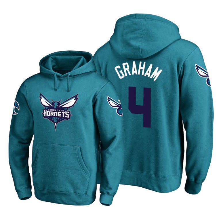 Charlotte Hornets Devonte' Graham #4 Primary Logo Teal Hoodie Charlotte Hornets Devonte' Graham #4 Primary Logo Teal Hoodie