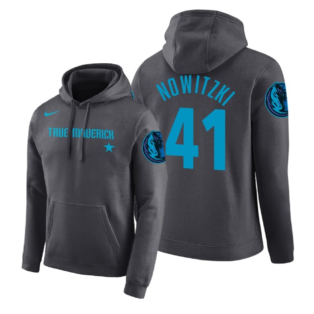 Dallas Mavericks Dirk Nowitzki #41 Gray 2018 City Edition Hoodie Dallas Mavericks Dirk Nowitzki #41 Gray 2018 City Edition Hoodie