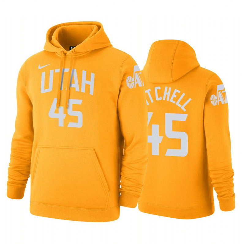 Jazz Donovan Mitchell #45 City Gold Hoodie