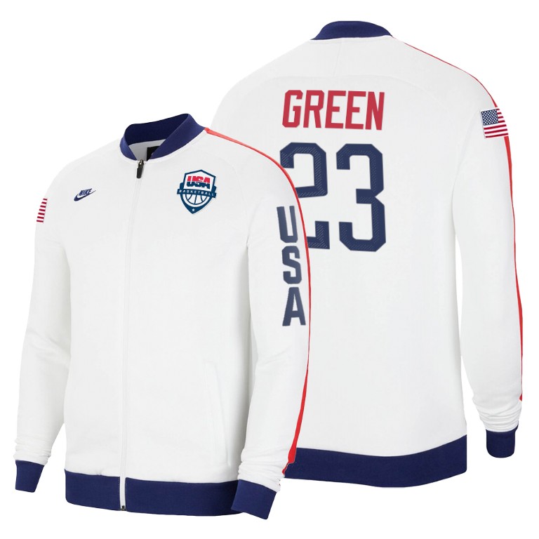 2020 Tokyo Olympics USA National Team Draymond Green Golden State Warriors White Jacket 2020 Tokyo Olympics USA National Team Draymond Green Golden State Warriors White Jacket
