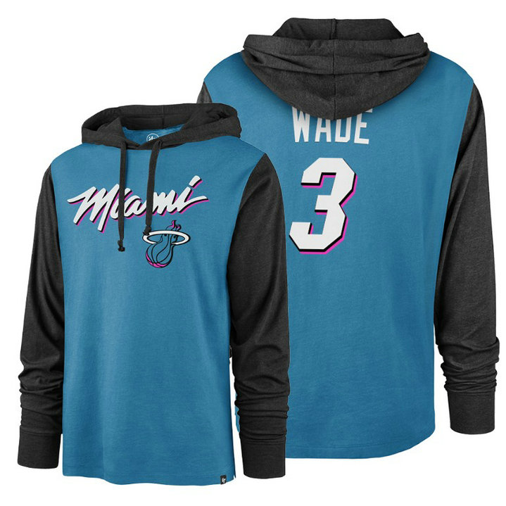 NBA Heat Dwyane Wade #3 City Edition Blue 47 Branded Hoodie NBA Heat Dwyane Wade #3 City Edition Blue 47 Branded Hoodie