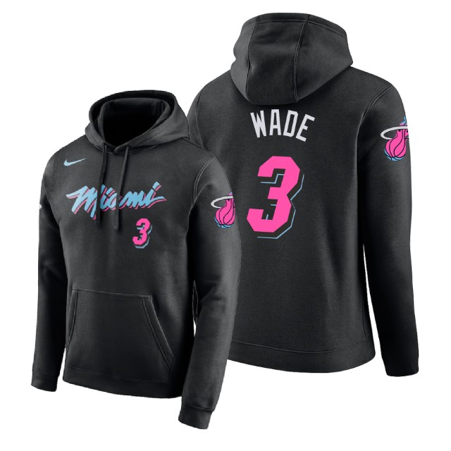 Miami Heat Dwyane Wade #3 Black 2018 City Edition Hoodie Miami Heat Dwyane Wade #3 Black 2018 City Edition Hoodie