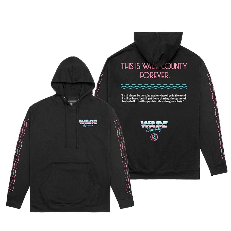 Heat Dwyane Wade #3 World Tour Wade County Hoodie Black Heat Dwyane Wade #3 World Tour Wade County Hoodie Black