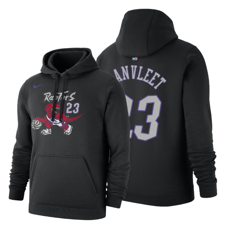 Raptors Fred VanVleet #23 Hardwood Classics Black Fleece Hoodie Raptors Fred VanVleet #23 Hardwood Classics Black Fleece Hoodie