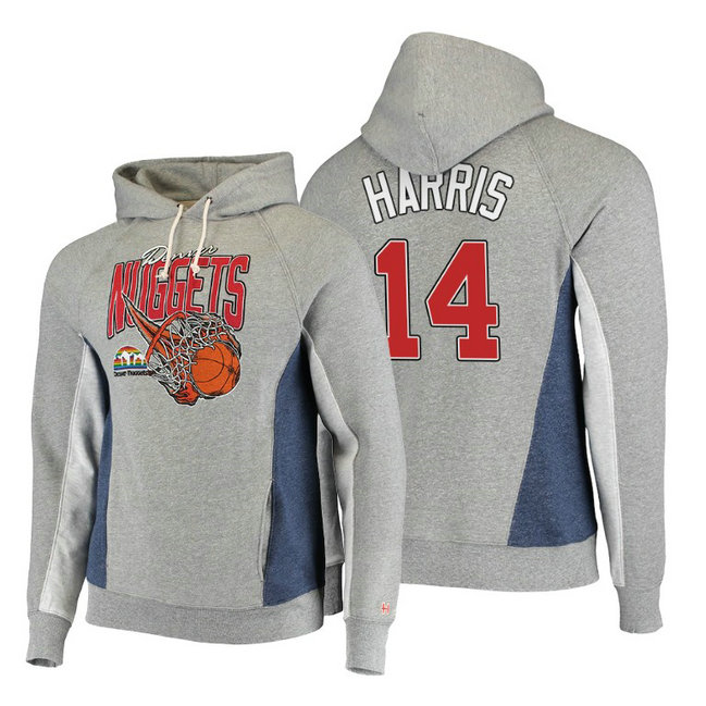 Gary Harris Denver Nuggets #14 Fire Shoot Gray Hoodie Gary Harris Denver Nuggets #14 Fire Shoot Gray Hoodie