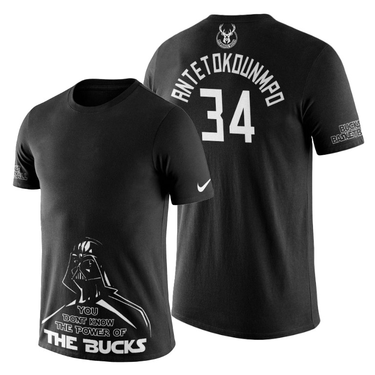 Milwaukee Bucks Giannis Antetokounmpo Black 2019 MVP T-Shirt Milwaukee Bucks Giannis Antetokounmpo Black 2019 MVP T-Shirt