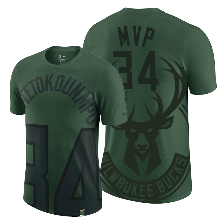 Milwaukee Bucks Giannis Antetokounmpo Green 2019 MVP T-Shirt Milwaukee Bucks Giannis Antetokounmpo Green 2019 MVP T-Shirt