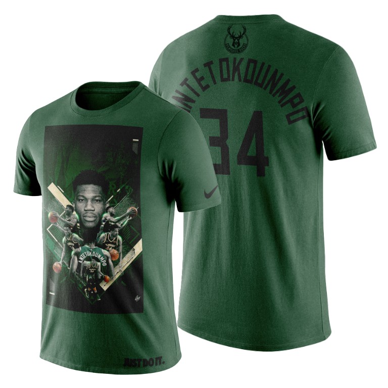 Milwaukee Bucks Giannis Antetokounmpo Green 2019 MVP T-Shirt Milwaukee Bucks Giannis Antetokounmpo Green 2019 MVP T-Shirt