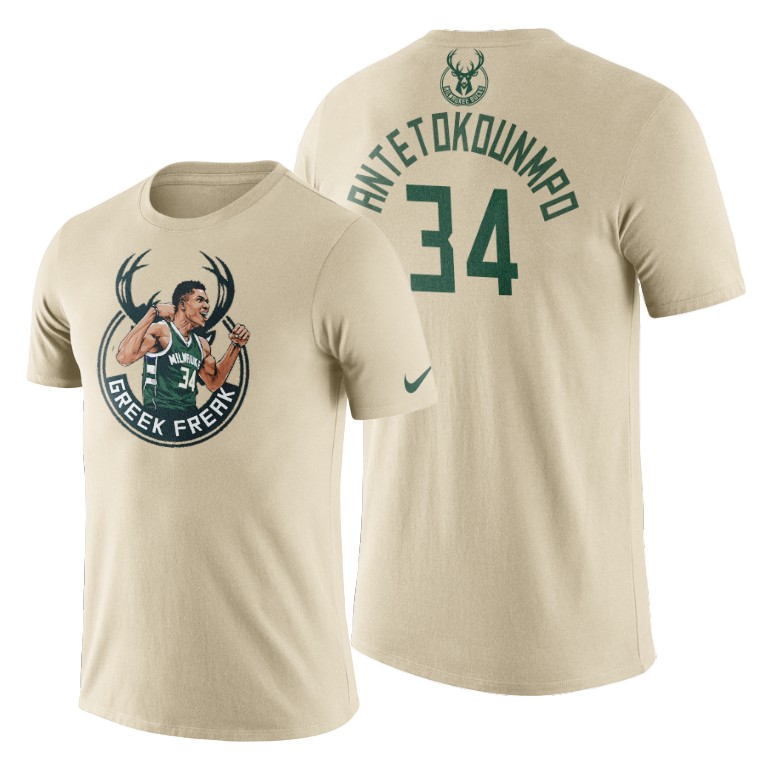 Milwaukee Bucks Giannis Antetokounmpo White 2019 MVP T-Shirt Milwaukee Bucks Giannis Antetokounmpo White 2019 MVP T-Shirt