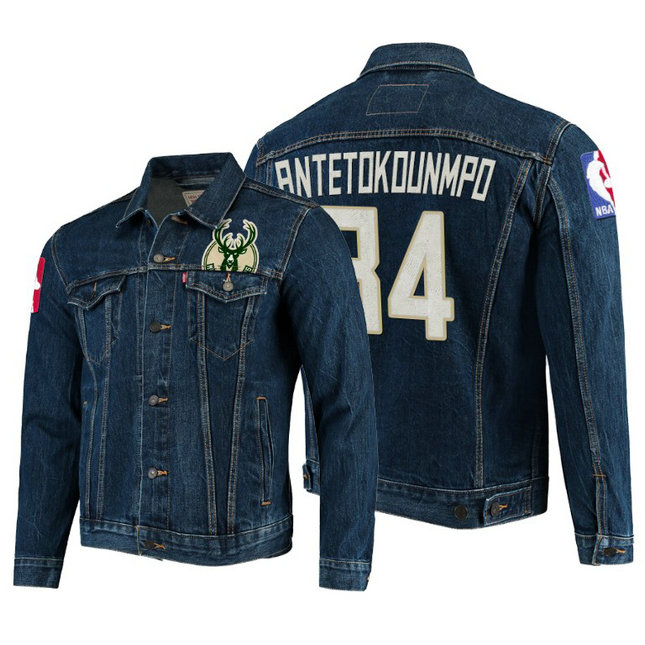 Giannis Antetokounmpo Levi's X NBA Bucks Blue Classic Denim Jacket