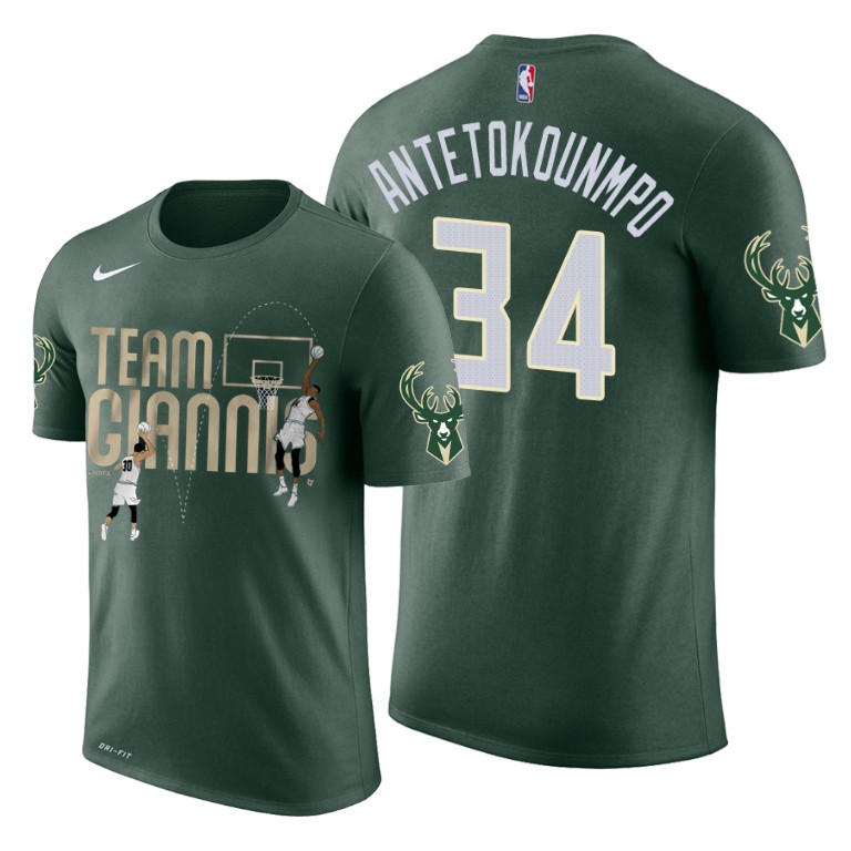 Male Milwaukee Bucks Giannis Antetokounmpo 2019 NBA All-Star Bounce Slam Commemorate Green T-Shirt Male Milwaukee Bucks Giannis Antetokounmpo 2019 NBA All-Star Bounce Slam Commemorate Green T-Shirt
