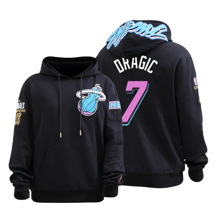 Goran Dragic #7 Miami Heat ViceWave Black Three-time NBA Champion Hoodie