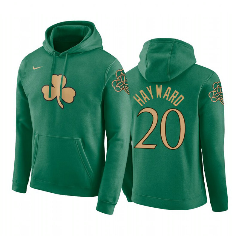 Gordon Hayward #20 Boston Celtics 2019-20 City Kelly Green Pullover Hoodie Gordon Hayward #20 Boston Celtics 2019-20 City Kelly Green Pullover Hoodie