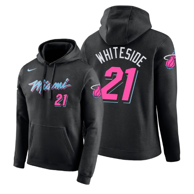Miami Heat Hassan Whiteside #21 Black 2018 City Edition Hoodie Miami Heat Hassan Whiteside #21 Black 2018 City Edition Hoodie