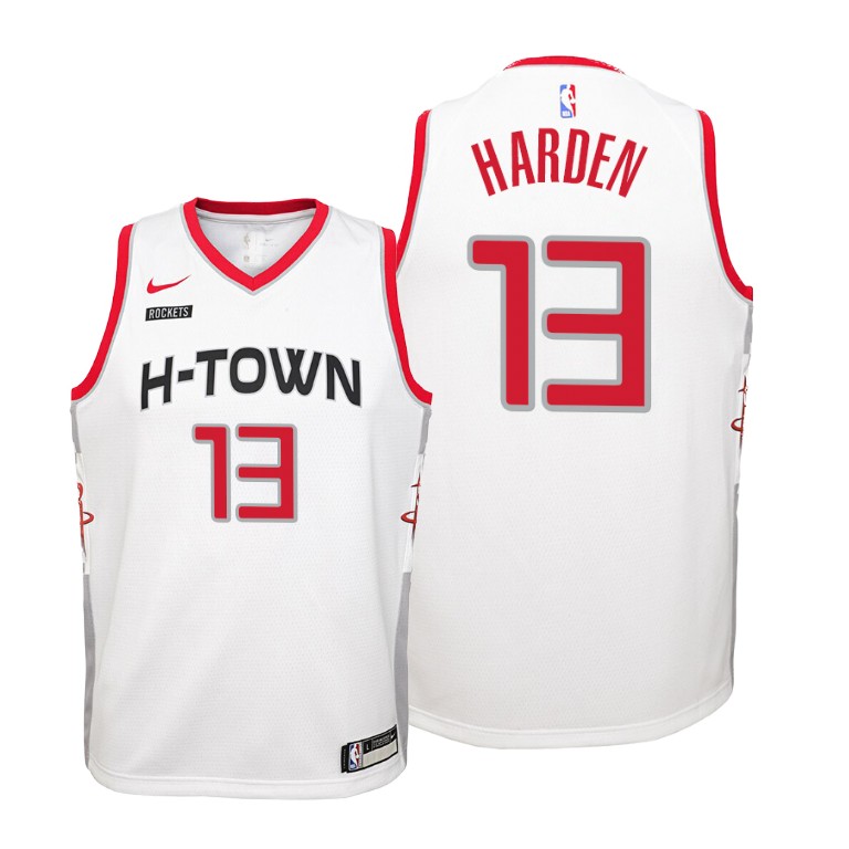 YOUTH Houston Rockets 2019-20 James Harden #13 City Edition White Jersey YOUTH Houston Rockets 2019-20 James Harden #13 City Edition White Jersey