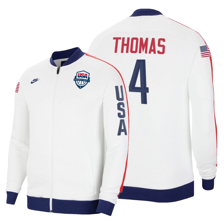 2020 Tokyo Olympics USA National Team Isaiah Thomas Washington Wizards White Jacket