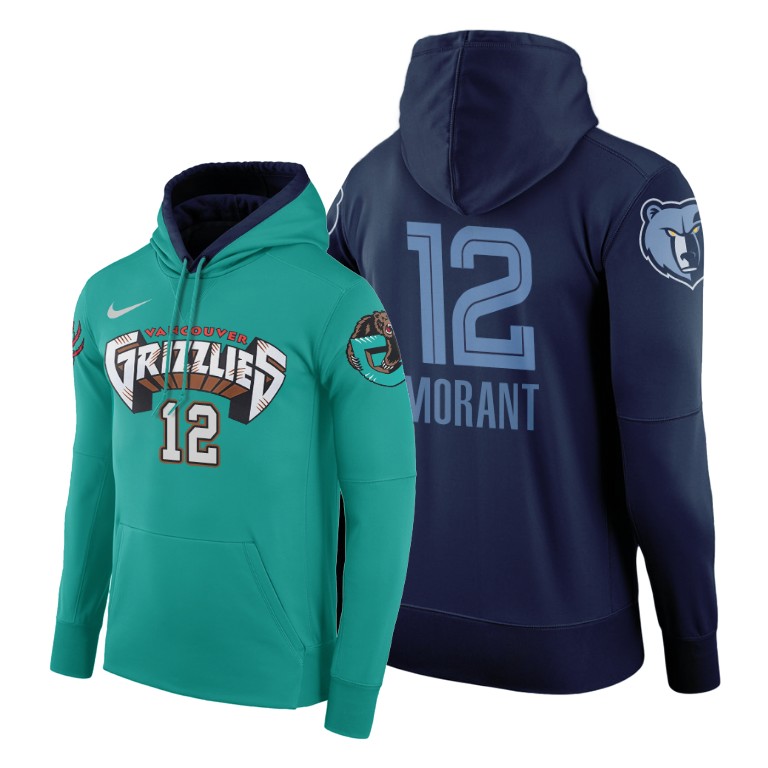 Ja Morant Memphis Grizzlies 2020 Modern X Classic Navy Teal Hoodie