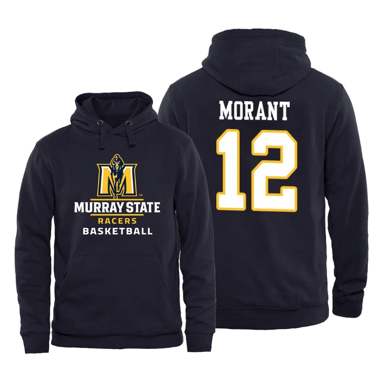 Ja Morant #12 Murray State Racers Personalized Navy Basketball Pullover Hoodie Ja Morant #12 Murray State Racers Personalized Navy Basketball Pullover Hoodie