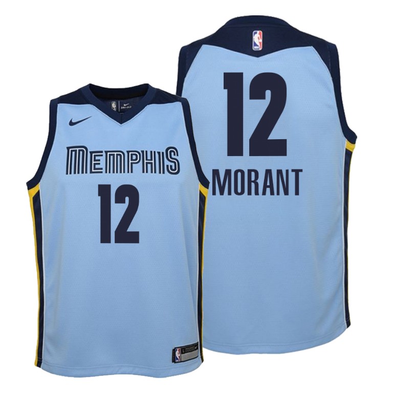 YOUTH 2019 Draft Memphis Grizzlies Ja Morant 2019-20 Statement Jersey YOUTH 2019 Draft Memphis Grizzlies Ja Morant 2019-20 Statement Jersey