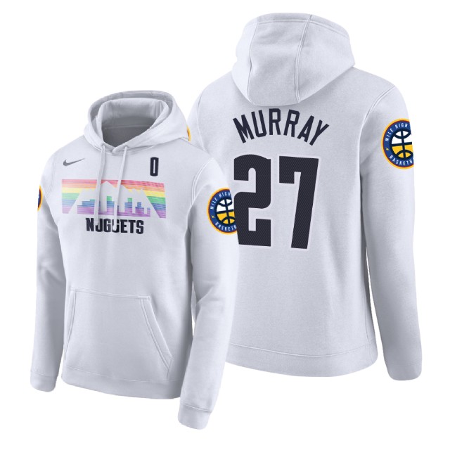 Denver Nuggets Jamal Murray #27 White 2018 City Edition Hoodie Denver Nuggets Jamal Murray #27 White 2018 City Edition Hoodie