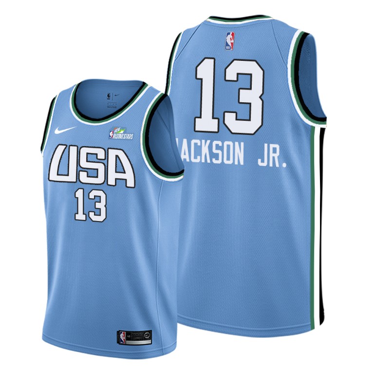 Jaren Jackson Jr. Memphis Grizzlies #13 Blue 2019 Rising Star Team World Jersey Jaren Jackson Jr. Memphis Grizzlies #13 Blue 2019 Rising Star Team World Jersey