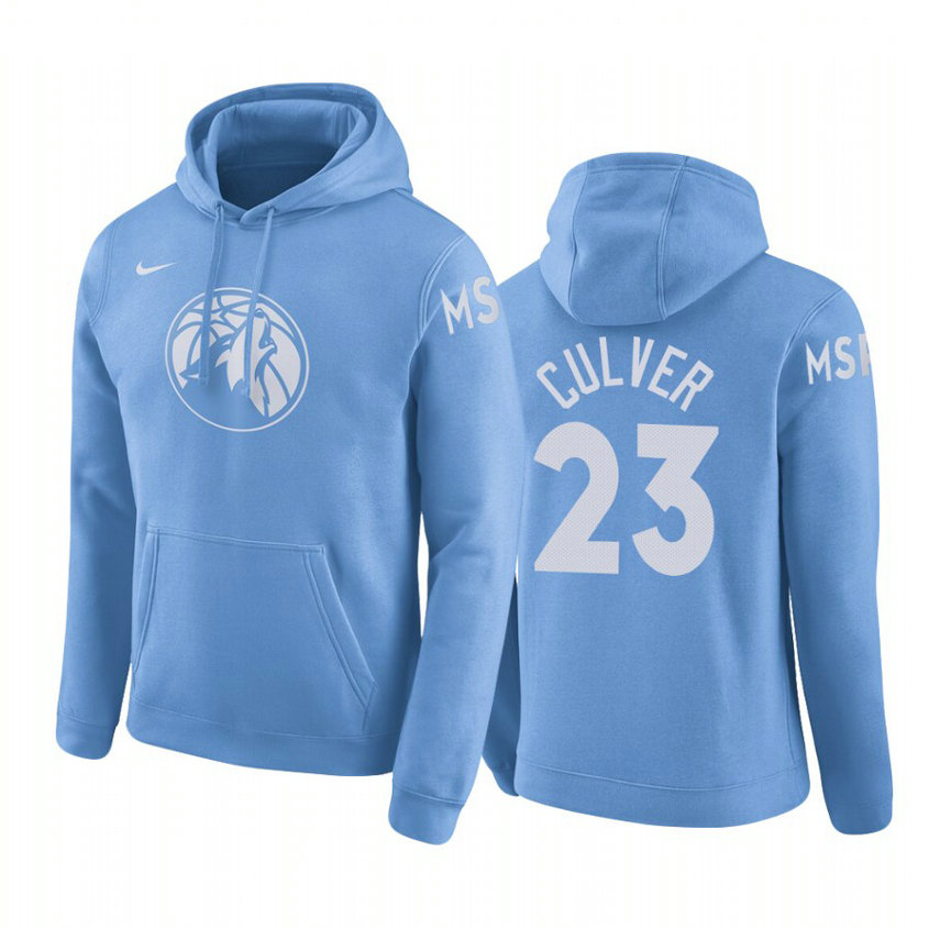 Jarrett Culver #23 Minnesota Timberwolves 2019-20 City Blue Pullover Hoodie Jarrett Culver #23 Minnesota Timberwolves 2019-20 City Blue Pullover Hoodie