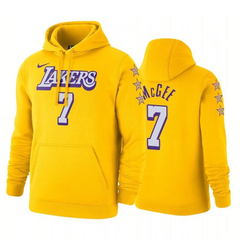 JaVale McGee #7 Los Angeles Lakers 2019-20 City Gold Pullover Hoodie