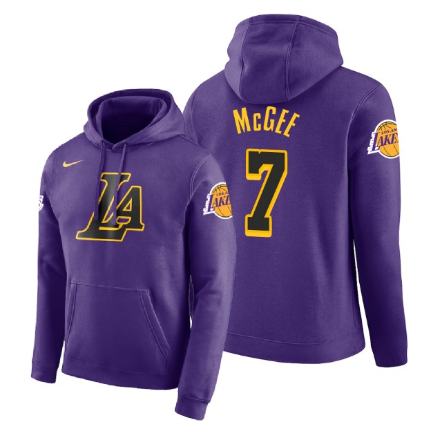 Los Angeles Lakers JaVale McGee #7 Purple 2018 City Edition Hoodie Los Angeles Lakers JaVale McGee #7 Purple 2018 City Edition Hoodie