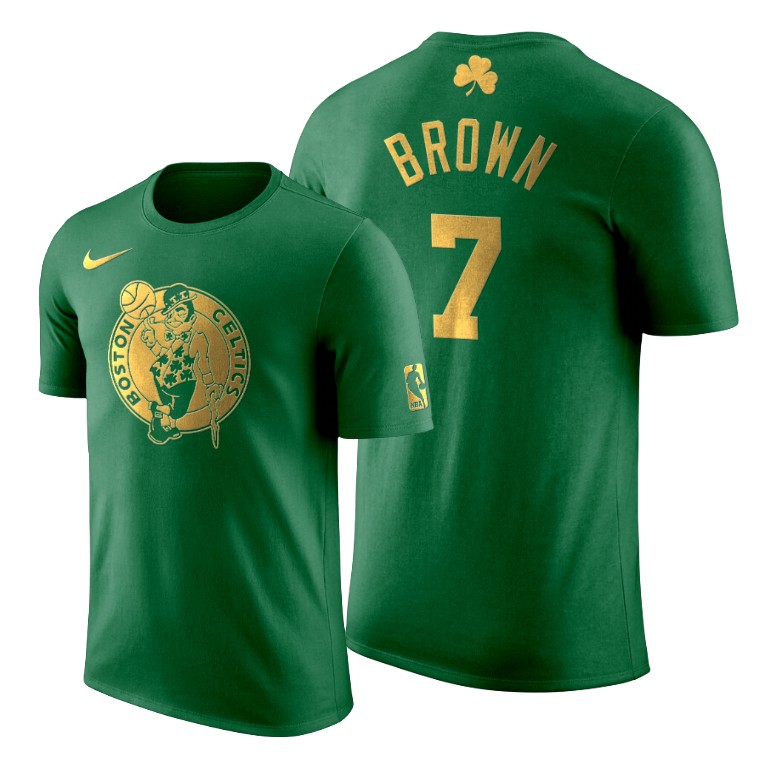 Jaylen Brown 2020 St. Patrick's Day Celtics #7 Green Golden Limited T-Shirt Jaylen Brown 2020 St. Patrick's Day Celtics #7 Green Golden Limited T-Shirt