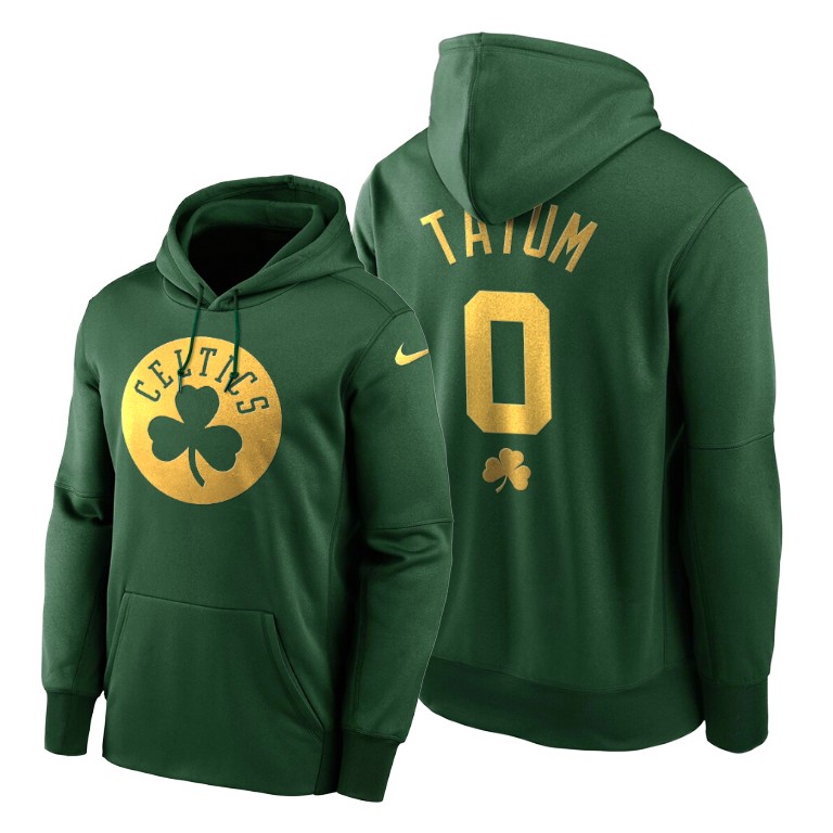 Jayson Tatum 2020 St Paddy's Day Celtics #0 Green Golden Limited Hoodie
