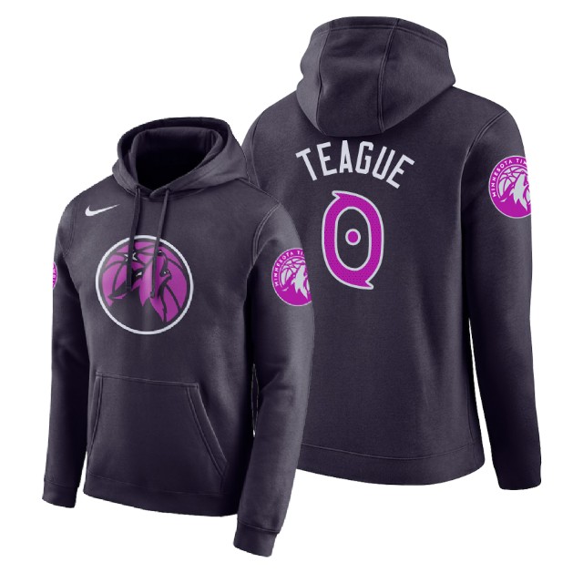 Minnesota Timberwolves Jeff Teague #0 Purple 2018 City Edition Hoodie