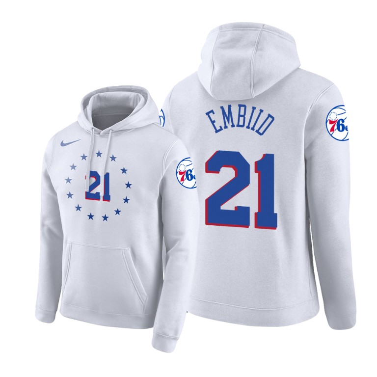 Philadelphia 76ers Joel Embiid #21 Pullover White earned edition Hoodie