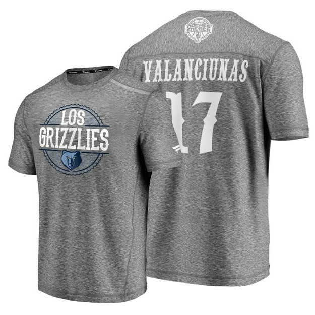 Jonas Valanciunas #17 Grizzlies 2020 Latin Night Heritage Heathered Gray T-Shirt Jonas Valanciunas #17 Grizzlies 2020 Latin Night Heritage Heathered Gray T-Shirt