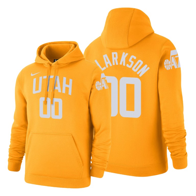 Jordan Clarkson #00 Utah Jazz 2019-20 City Gold Pullover Hoodie