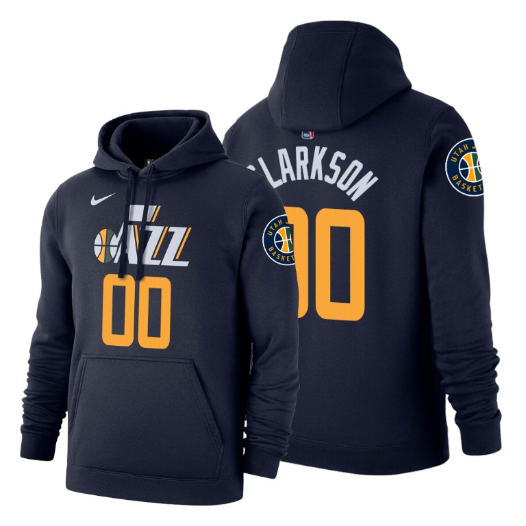 Jordan Clarkson #00 Utah Jazz 2019-20 Icon Navy Pullover Hoodie