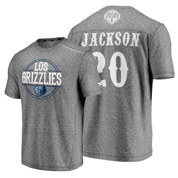 Josh Jackson #20 Grizzlies 2020 Latin Night Heritage Heathered Gray T-Shirt