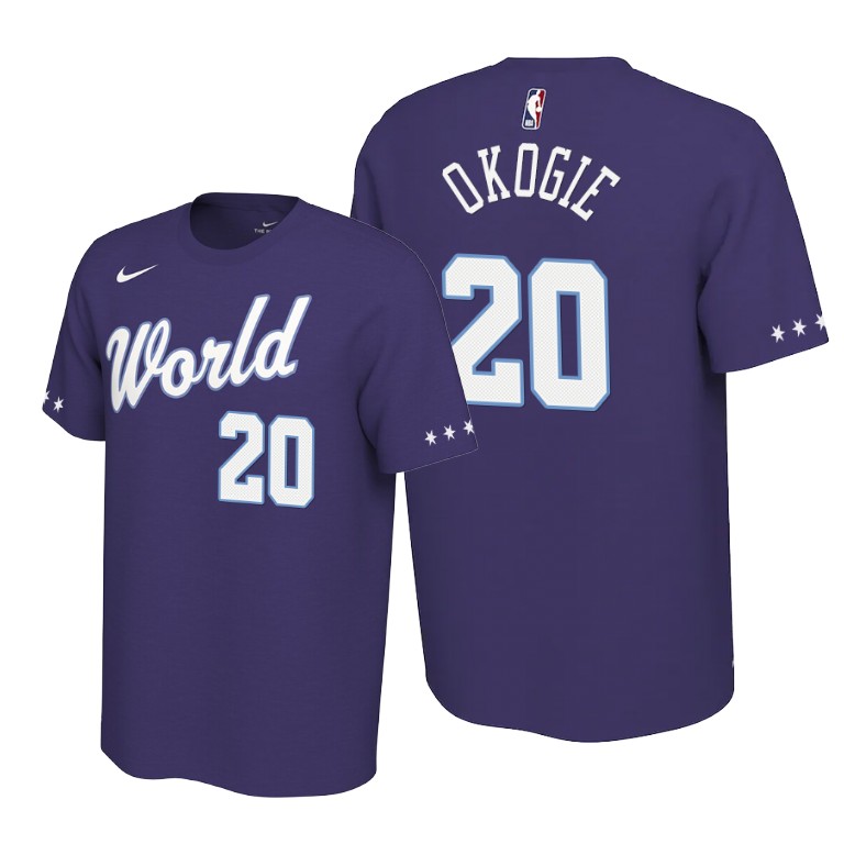 World Team Josh Okogie Purple 2020 NBA Rising Star Minnesota Timberwolves #20 T-shirt World Team Josh Okogie Purple 2020 NBA Rising Star Minnesota Timberwolves #20 T-shirt