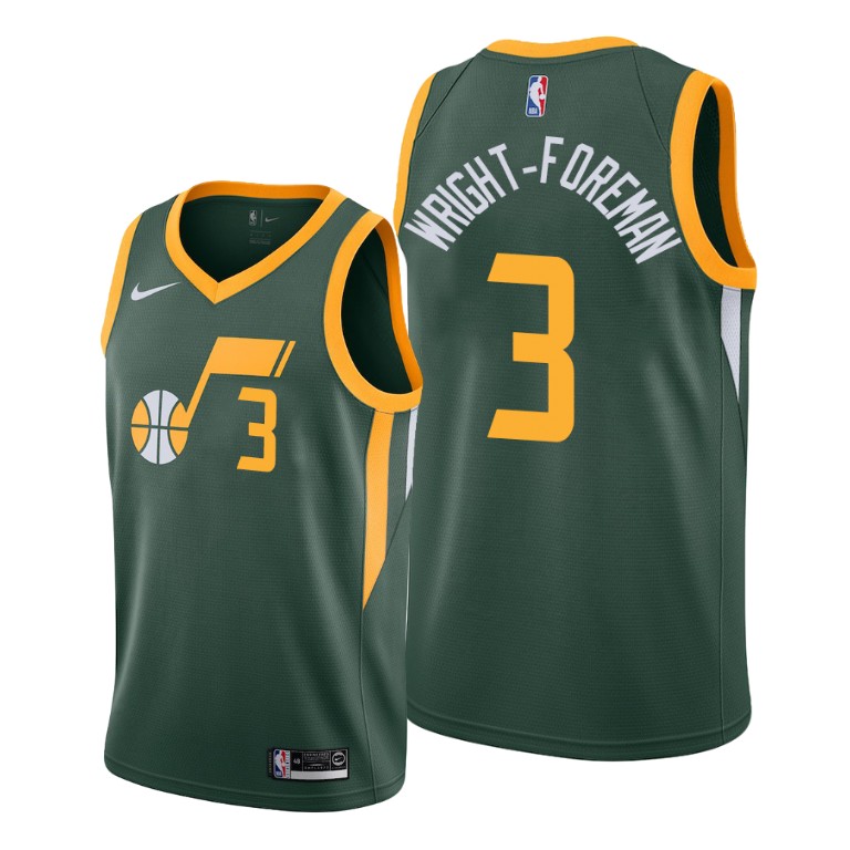 2019 Draft Utah Jazz Justin Wright-Foreman 2019-20 Earned Jersey
