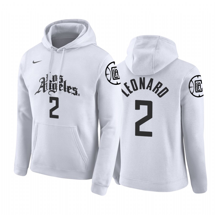 Clippers Kawhi Leonard #2 City White Hoodie