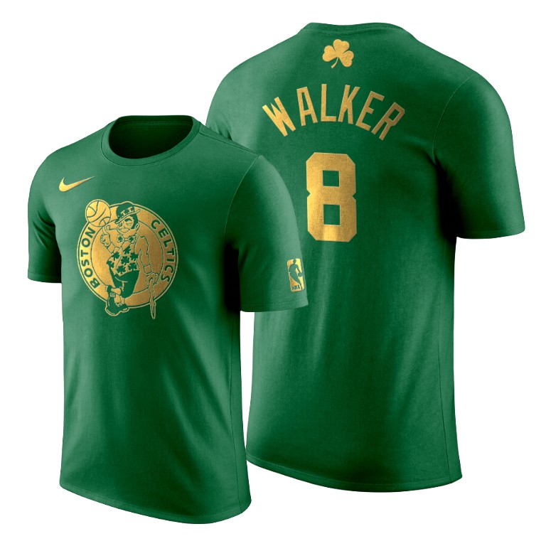Kemba Walker 2020 St. Patrick's Day Celtics #8 Green Golden Limited T-Shirt