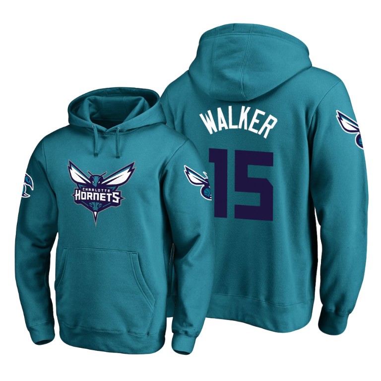Charlotte Hornets Kemba Walker #15 Primary Logo Teal Hoodie