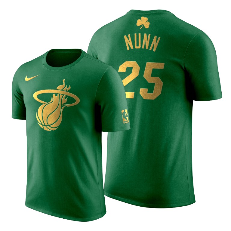 Kendrick Nunn 2020 St. Patrick's Day Heat #25 Green Golden Limited T-Shirt