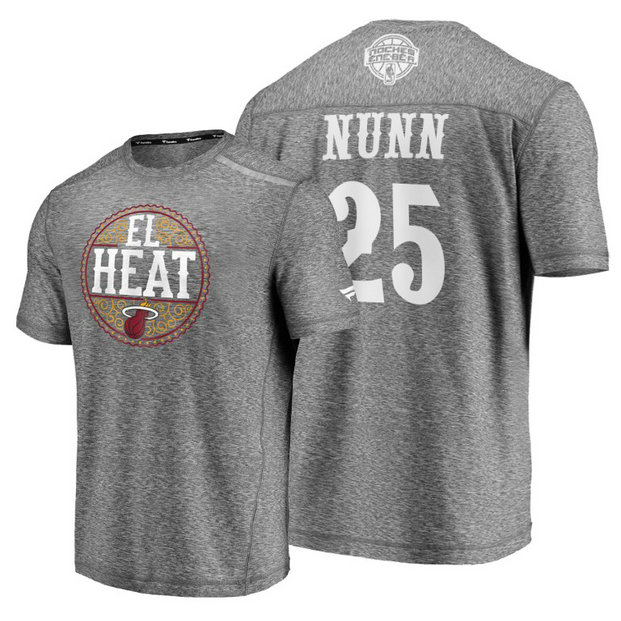 Kendrick Nunn #25 Heat 2020 Latin Night Heritage Heathered Gray T-Shirt