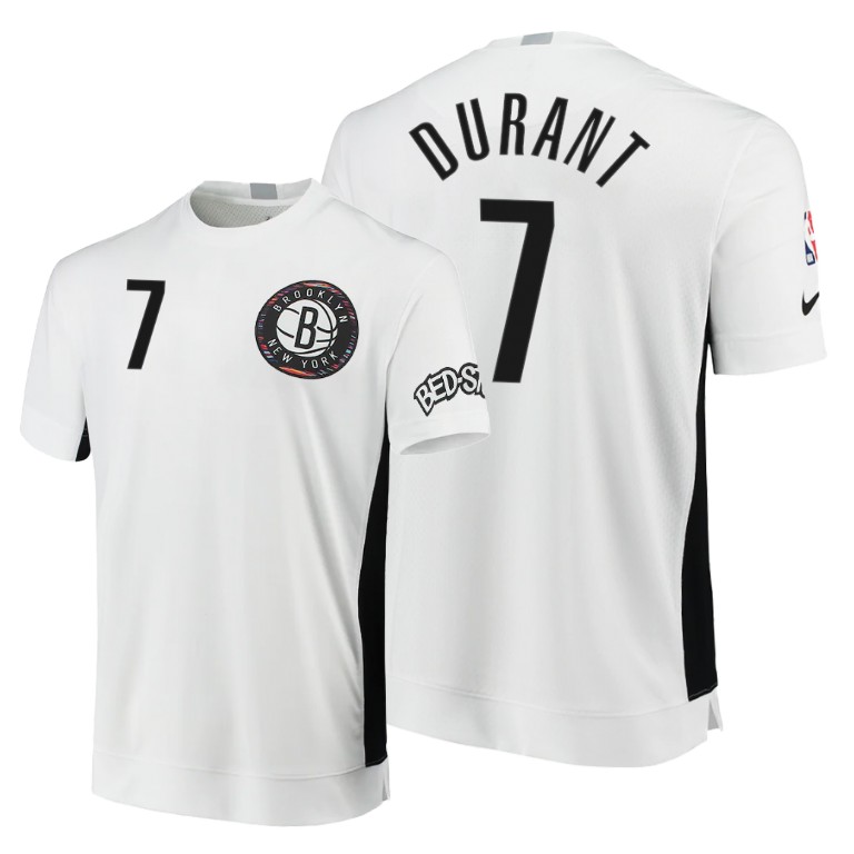 Nets Kevin Durant #7 White 2020 City Edition 2.0 T-Shirt