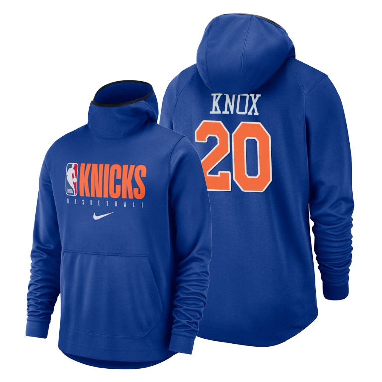 Knicks Kevin Knox #20 Spotlight Practice Navy Hoodie Knicks Kevin Knox #20 Spotlight Practice Navy Hoodie