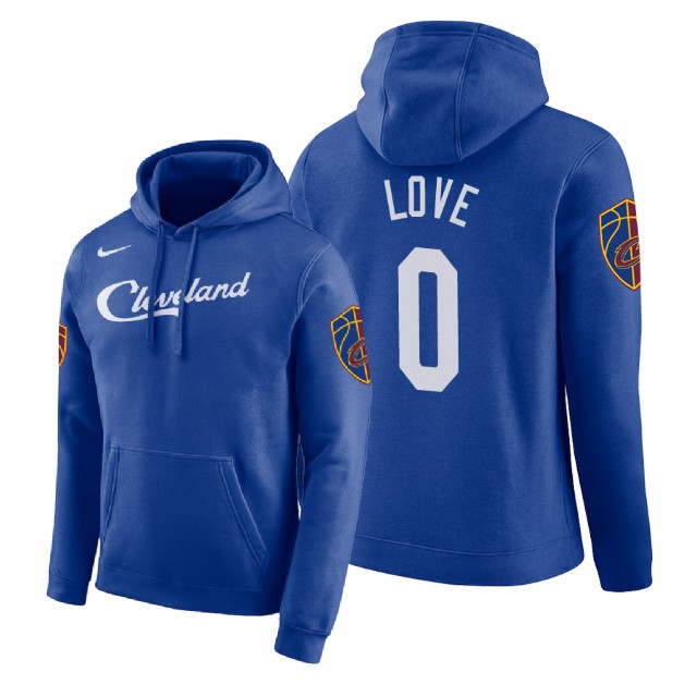 Cleveland Cavaliers Kevin Love #0 Blue 2018 City Edition Hoodie