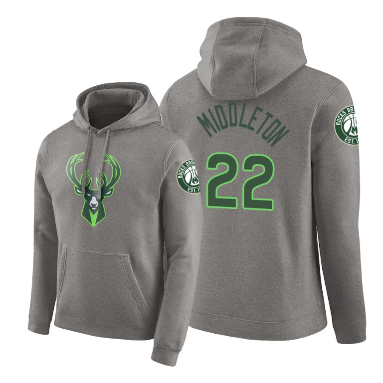 Milwaukee Bucks Khris Middleton #22 earned edition Gray Hoodie